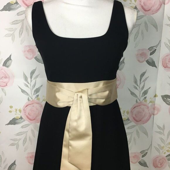 Elegant Ann Taylor Petite Black Chiffon Sleeveless Dress womens 2P XS Evening - Picture 1 of 9